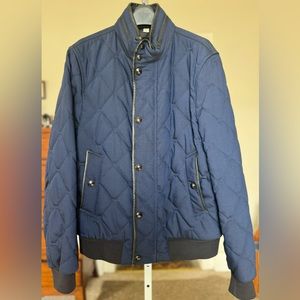 Burberry Navy Quilted Bomber Jacket